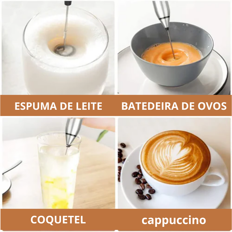 Batedor de leite sem fio, misturador para café, cappuccino, creme elétrico com usb