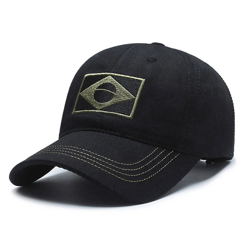 Boné camuflado Unisex Boné bordado com bandeira do Brasil