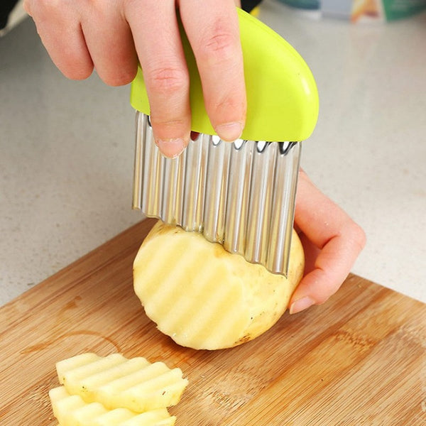 Picador de batatas fritas em aço inoxidável Lâmina ondulada